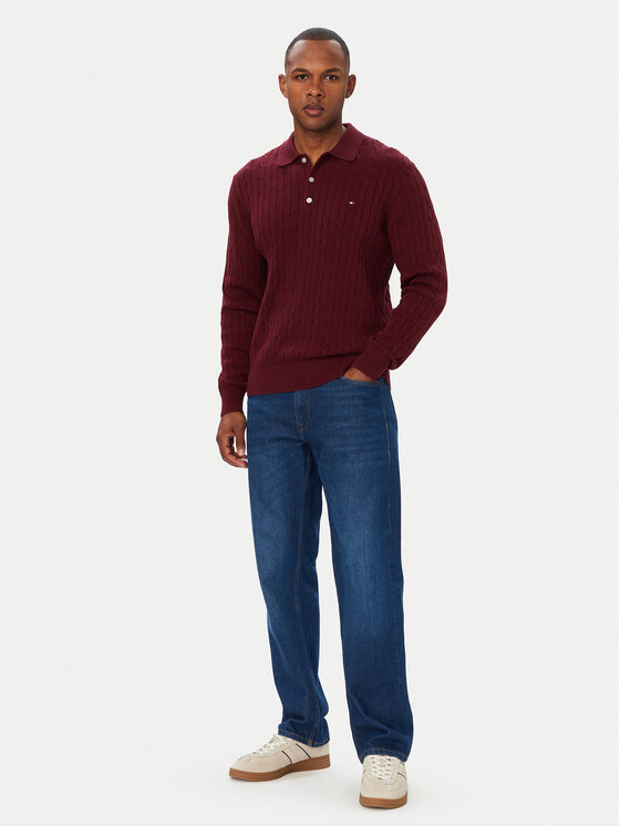 Tommy Hilfiger Tommy Hilfiger Svetr Classic MW0MW41955 Bordó Regular Fit