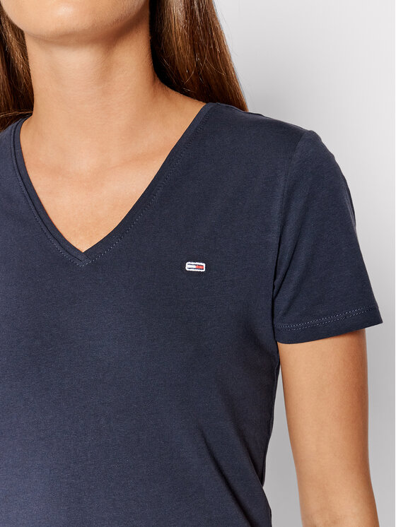 Tommy Jeans Tommy Jeans Marškinėliai Tjw Skinny Stretch DW0DW09197 Tamsiai mėlyna Slim Fit