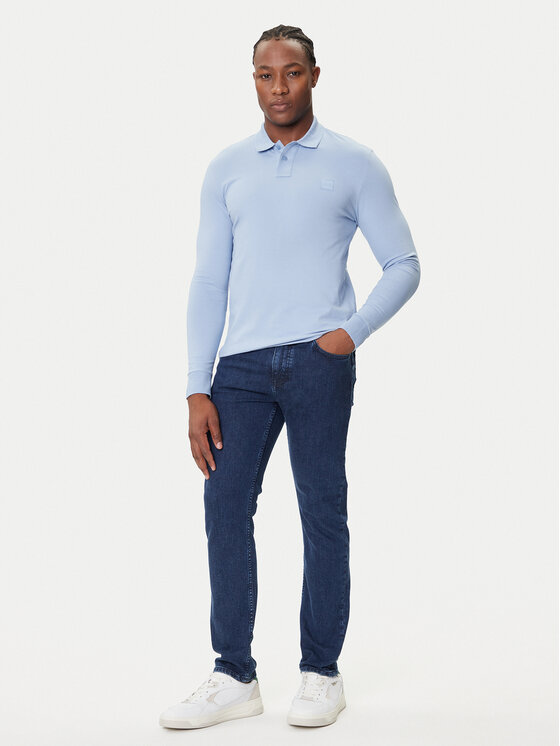 BOSS BOSS Polo majica Passerby 50507704 Svetlo modra Slim Fit