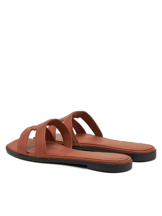 Tommy Hilfiger Tommy Hilfiger Klapki Th Logo Strap Mule FW0FW08671 Brązowy
