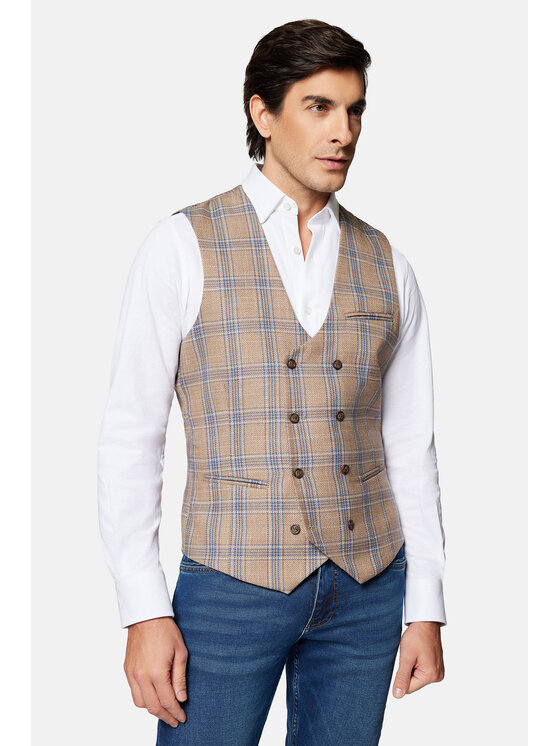 Lancerto Lancerto Kamizelka Blakely KA131124000007 Beżowy Slim Fit