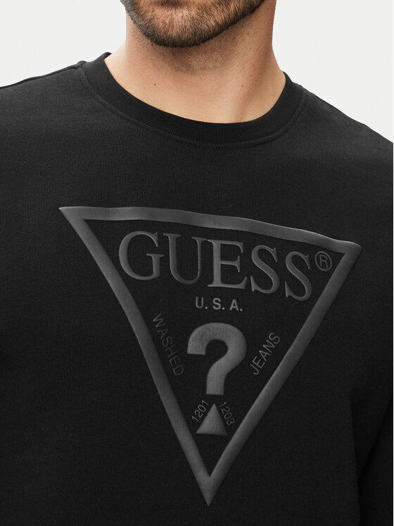 Guess Guess Μπλούζα M6YQ37 K4103 Μαύρο Slim Fit