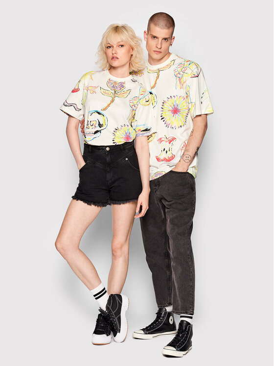 Market Market Majica Unisex SMILEY Market Coloring 399001096 Bela Relaxed Fit