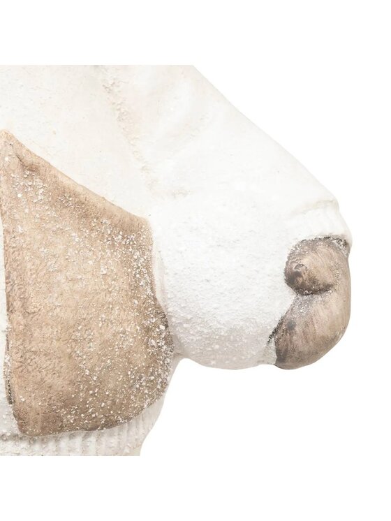 MIAhome MIAhome Figurka świąteczna Chłopiec w czapce z latarnią 40 cm Biały