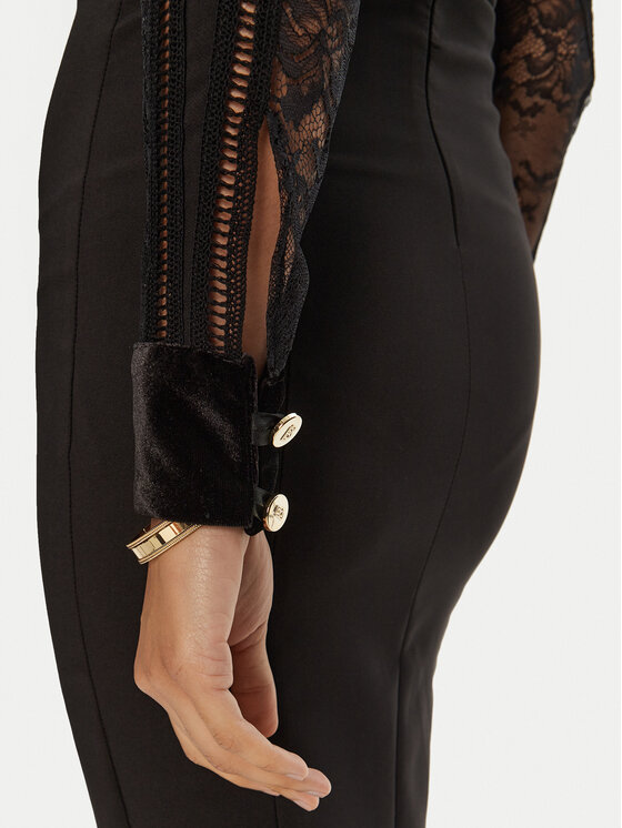 Babylon Babylon Koktel haljina EL0701 Crna Slim Fit