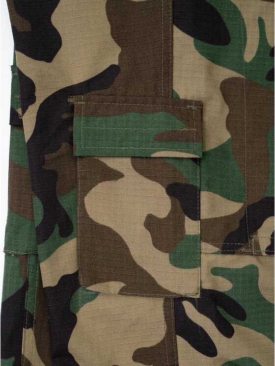 Jigga Wear Jigga Wear Komplet kurtka przeciwdeszczowa i spodnie Mundur Militarny Taktyczny moro camo harcerstwo 130541 Zielony Regular Fit