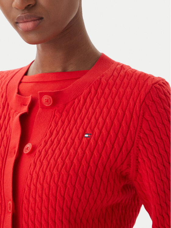 Tommy Hilfiger Tommy Hilfiger Kardiganas WW0WW43329 Raudona Regular Fit