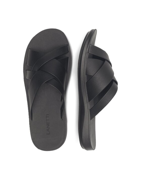 Lanetti Lanetti Pantoletten MSS20505-02 Schwarz