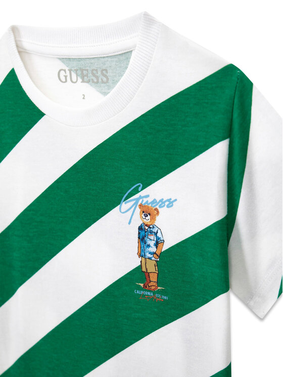 Guess Guess Тишърт N6GI05 K8HM4 Зелен Regular Fit