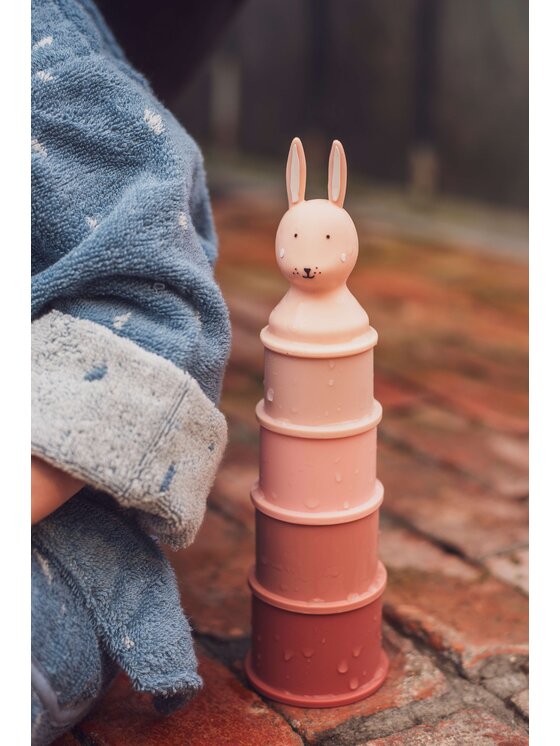 Trixie Baby Trixie Baby Zabawka Zabawki do kąpieli kubki do układania 5 sztuk - Królik Różowy