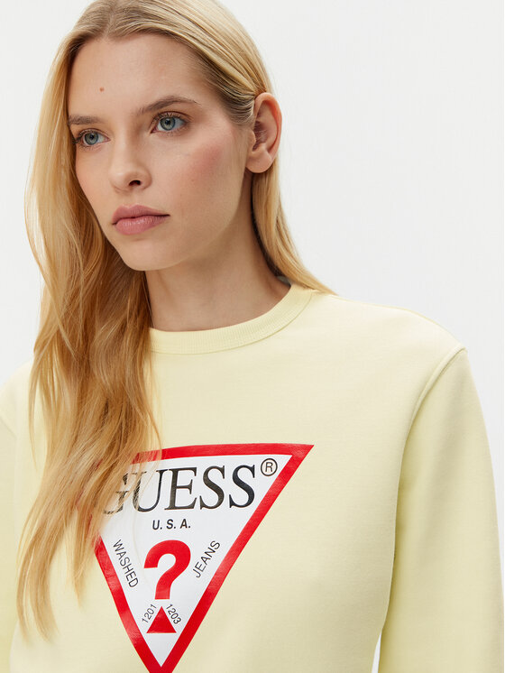 Guess Guess Majica dugih rukava W2YQ16 KBA11 Žuta Regular Fit