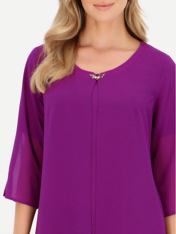 Potis & Verso Potis & Verso Sukienka koktajlowa Anna Fioletowy Regular Fit