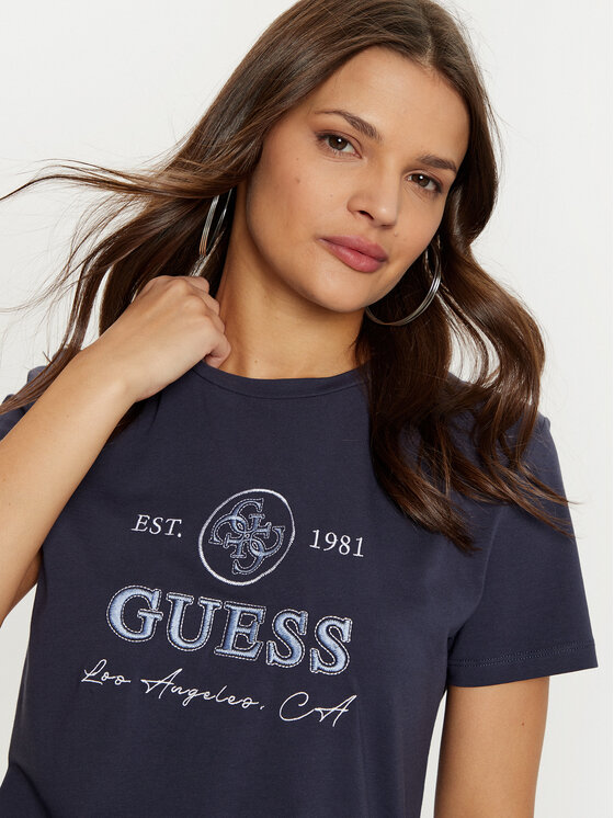 Guess Guess T-krekls V5RI05 J1314 Tumši zils Regular Fit
