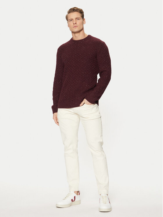 Tom Tailor Tom Tailor Sweter 1044537 Bordowy Regular Fit