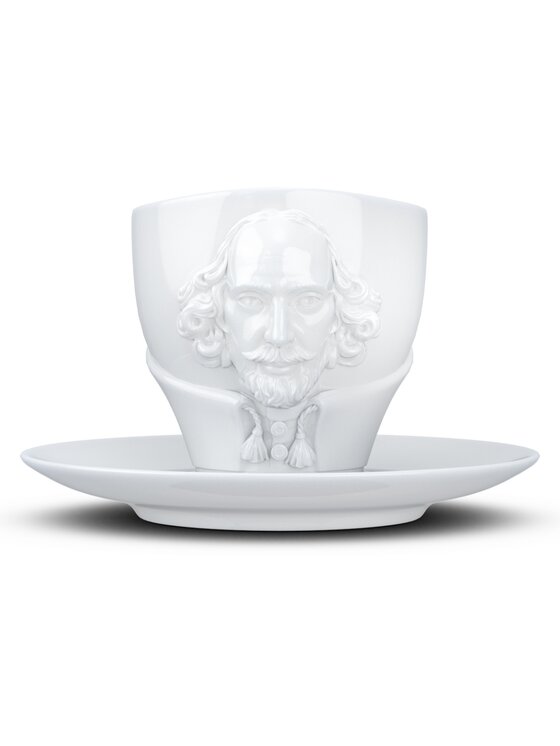 58 products 58 products Filiżanka ze spodkiem uniwersalna - William Shakespeare Biały