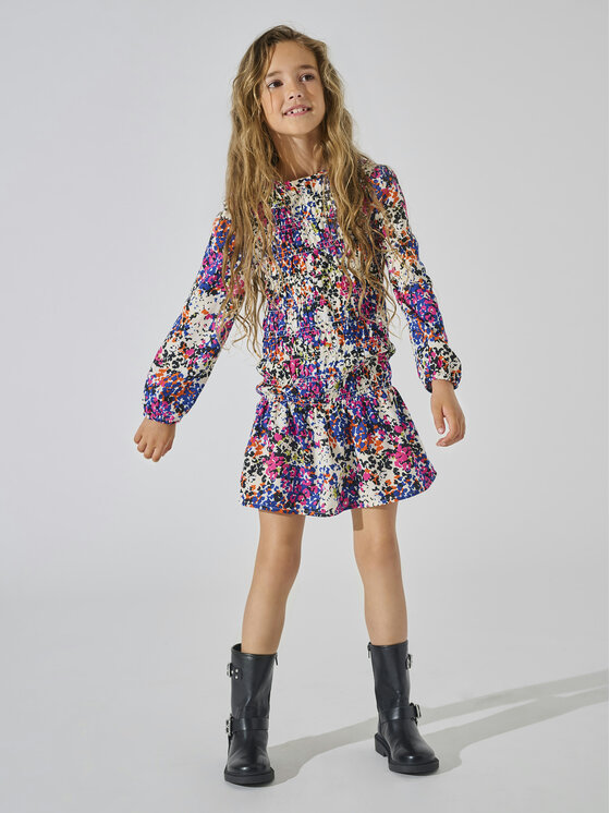 Kids ONLY Vsakodnevna Obleka Luva 15330560 Pisana Loose Fit