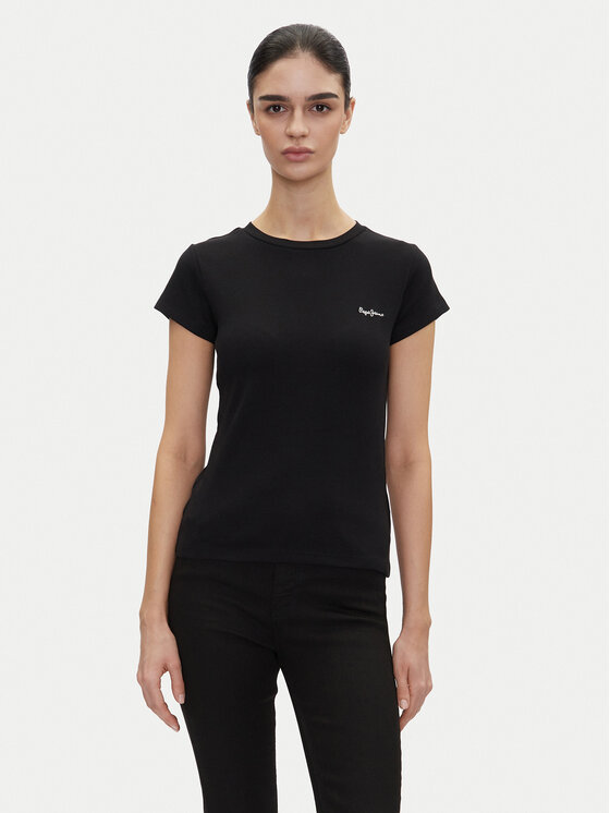 Pepe Jeans Damski T-Shirt, rozmiar M, Czarny, PL506037