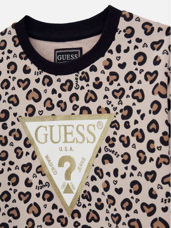 Guess Guess Μπλούζα K5BQ03 KAD74 Μπεζ Relaxed Fit