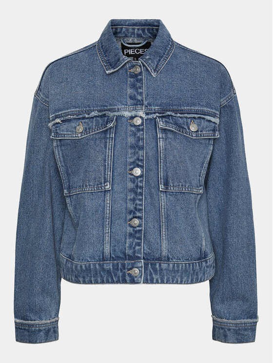 Pieces Pieces Τζιν μπουφάν Alfi 17148808 Μπλε Regular Fit