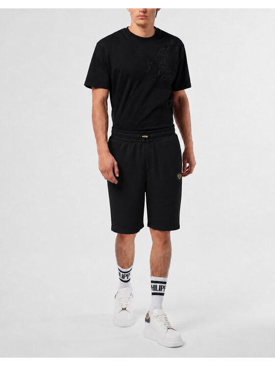 PHILIPP PLEIN PHILIPP PLEIN Sportovní kraťasy 31623 Černá Jogger Fit