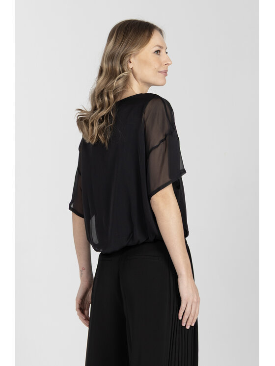 Deni Cler Milano Deni Cler Milano Bluzka W-DC-1223-F2-G6-90-1 Czarny Regular Fit