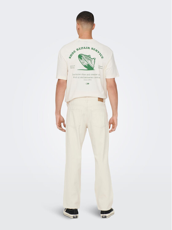 Only & Sons Only & Sons Blugi 22025917 Alb Loose Fit