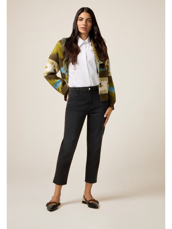 Oltre Oltre Jeansy P579R208727N033 Czarny Skin Fit