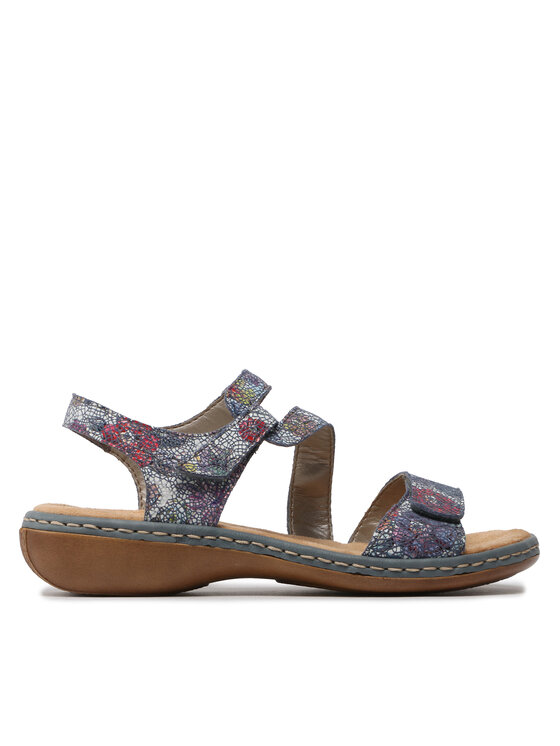 Sandali Donna Rieker Con Cinturini, Modello 659C7, Pelle, Chiusura A Strappo, Varie Taglie E Colori