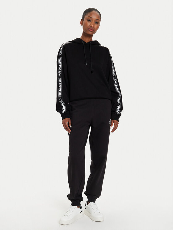 KARL LAGERFELD KARL LAGERFELD Mikina 245W1801 Černá Regular Fit