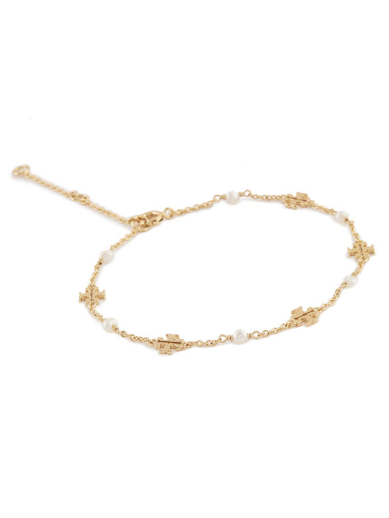 Zdjęcia - Bransoletka / łańcuszek Tory Burch Bransoletka Kira Pearl Delicate Chain 136788 Złoty 