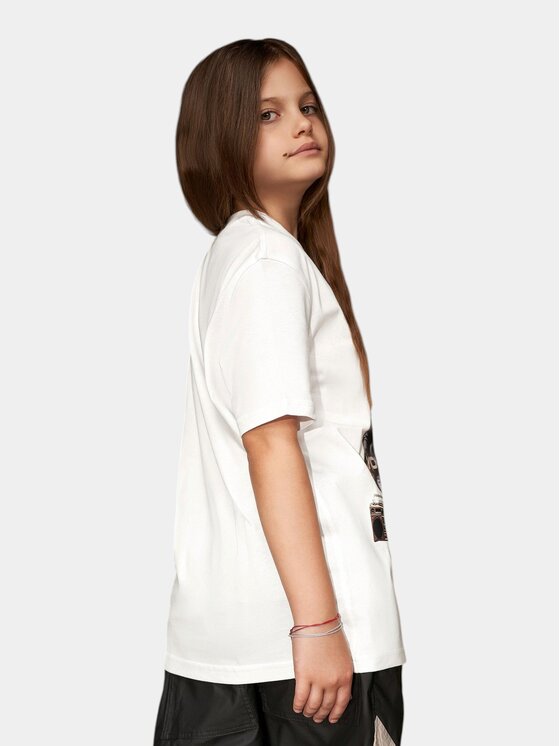 Nobrand Nobrand T-Shirt Tricou "YOU KNOW ME" - T36543 Biały Basic Fit
