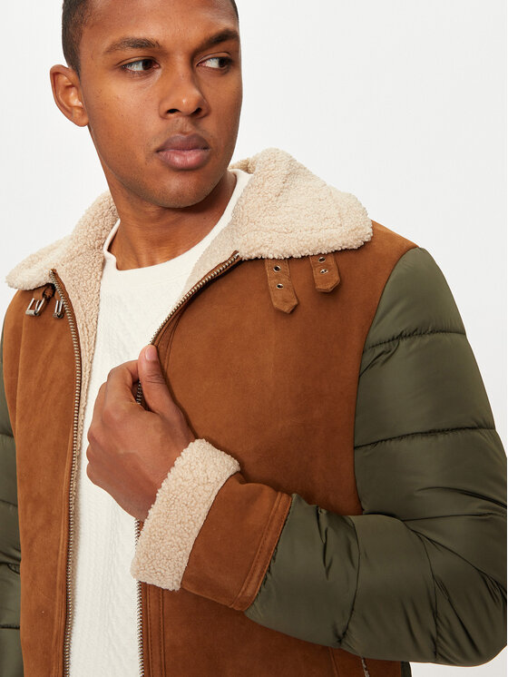 Bomboogie Bomboogie Giacca di pelle JMMILKPGST4 Marrone Regular Fit