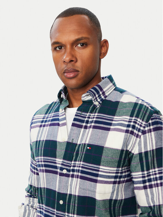 Tommy Hilfiger Tommy Hilfiger Риза Hero Flannel MW0MW44592 Зелен Regular Fit