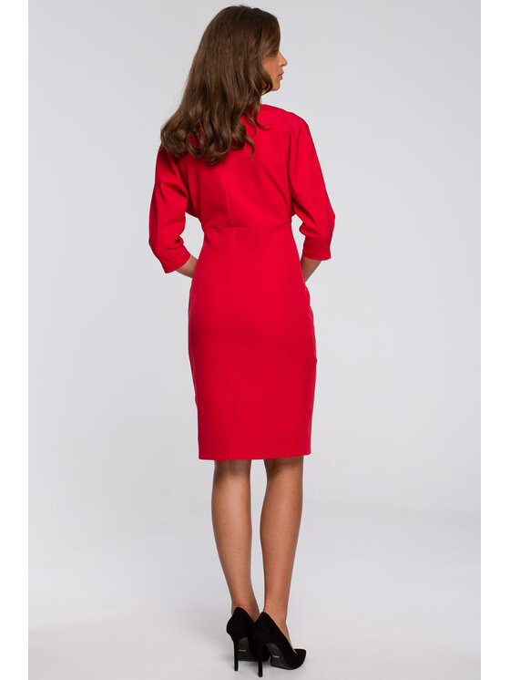 Stylove Stylove Koktejlové šaty S242 Červená Regular Fit