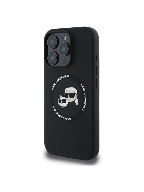 Etui na telefon KARL LAGERFELD, Czarne, Karl&Choupette Heads MagSafe