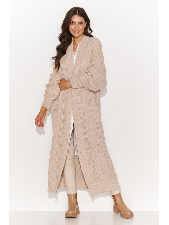 Makadamia Makadamia Sweter S175 Beżowy Loose Fit