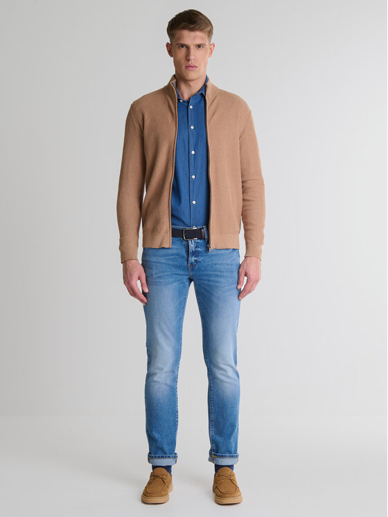 BIG STAR BIG STAR Sweter ADAL Brązowy Basic Fit