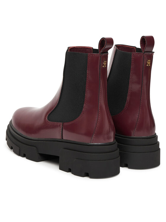 Tommy Hilfiger Tommy Hilfiger Kotníková obuv s elastickým prvkem Shiny FW0FW09042 Hnědá
