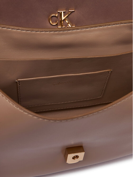 Calvin Klein Calvin Klein Kabelka Ck Conv Chain Brushed Medium Bag LV04F3407G Béžová