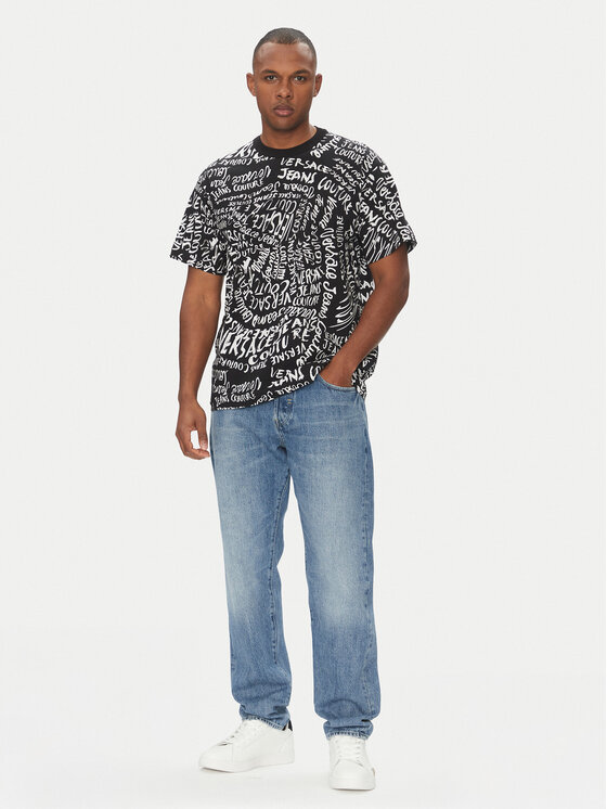 Versace Jeans Couture Versace Jeans Couture Marškinėliai 78GAH6R0 Juoda Regular Fit