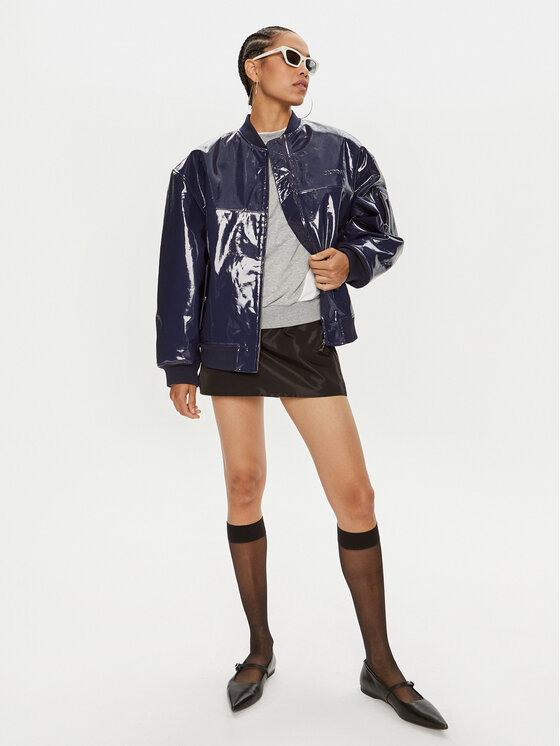 2NDDAY 2NDDAY Lederjacke Santos 2244512601 Dunkelblau Relaxed Fit