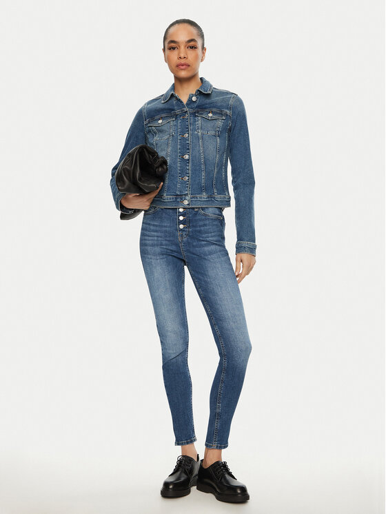 Tommy Jeans Tommy Jeans Traper jakna Vivianne DW0DW20158 Tamnoplava Regular Fit