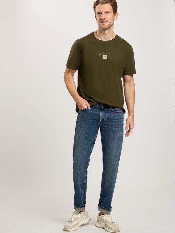 Cross Jeans Cross Jeans T-Shirt 16054-002 Khaki Regular Fit