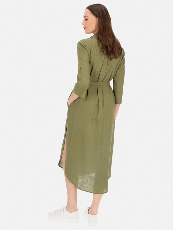 Potis & Verso Potis & Verso Sukienka koszulowa Toni Khaki Regular Fit