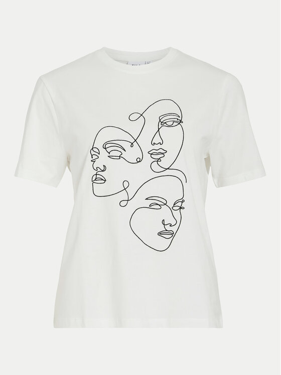 Vila Vila T-shirt Sybil 14097370 Bianco Regular Fit