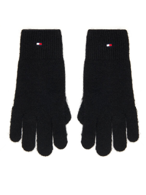 Tommy Hilfiger Tommy Hilfiger Ženske rokavice Flag Fluffy AW0AW17797 Črna
