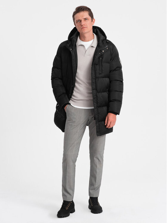 Ombre Ombre Zimní bunda OM-JALJ-0147 Černá Regular Fit