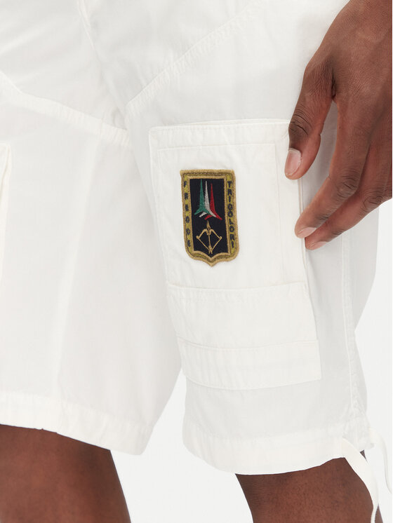 Aeronautica Militare Aeronautica Militare Pantalon scurți din material 251BE041CT1122 Alb Regular Fit