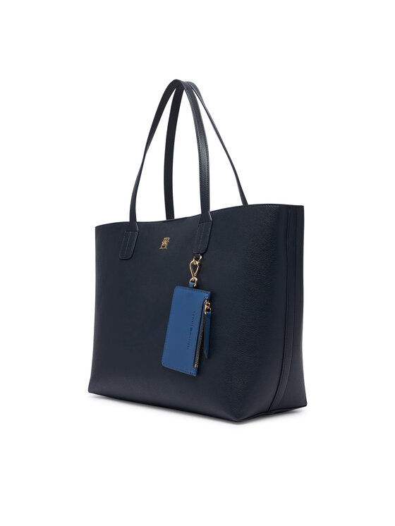 Tommy Hilfiger Tommy Hilfiger Borsetta Th Icon Tote AW0AW18724 Blu scuro