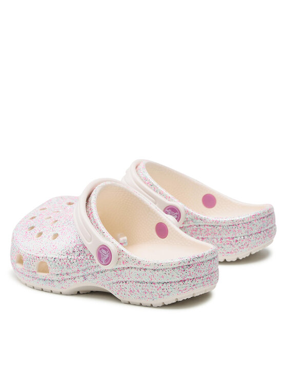 Crocs Șlapi Classic Glitter Clog K 206993 Alb | Modivo.ro